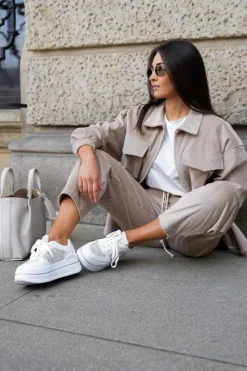 Clearance Boto Sneakersy Damskie Ze Wzorem Białe Fenarra Biały