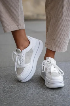 Clearance Boto Sneakersy Damskie Ze Wzorem Białe Fenarra Biały