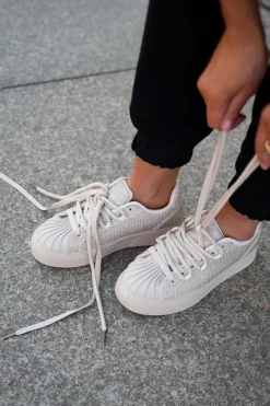 Best Boto Sneakersy Damskie Ze Zdobieniem Na Platformie Beżowe Eanneth Beżowy