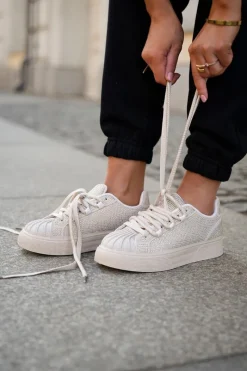 Best Boto Sneakersy Damskie Ze Zdobieniem Na Platformie Beżowe Eanneth Beżowy