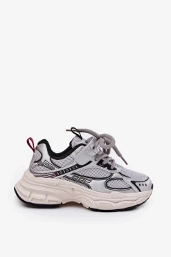 Online Boto Sneakersy Dziecięce Na Grubej Podeszwie Srebrne Xairana Srebrny