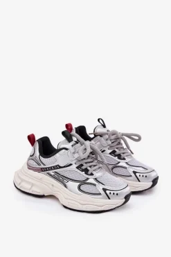 Online Boto Sneakersy Dziecięce Na Grubej Podeszwie Srebrne Xairana Srebrny