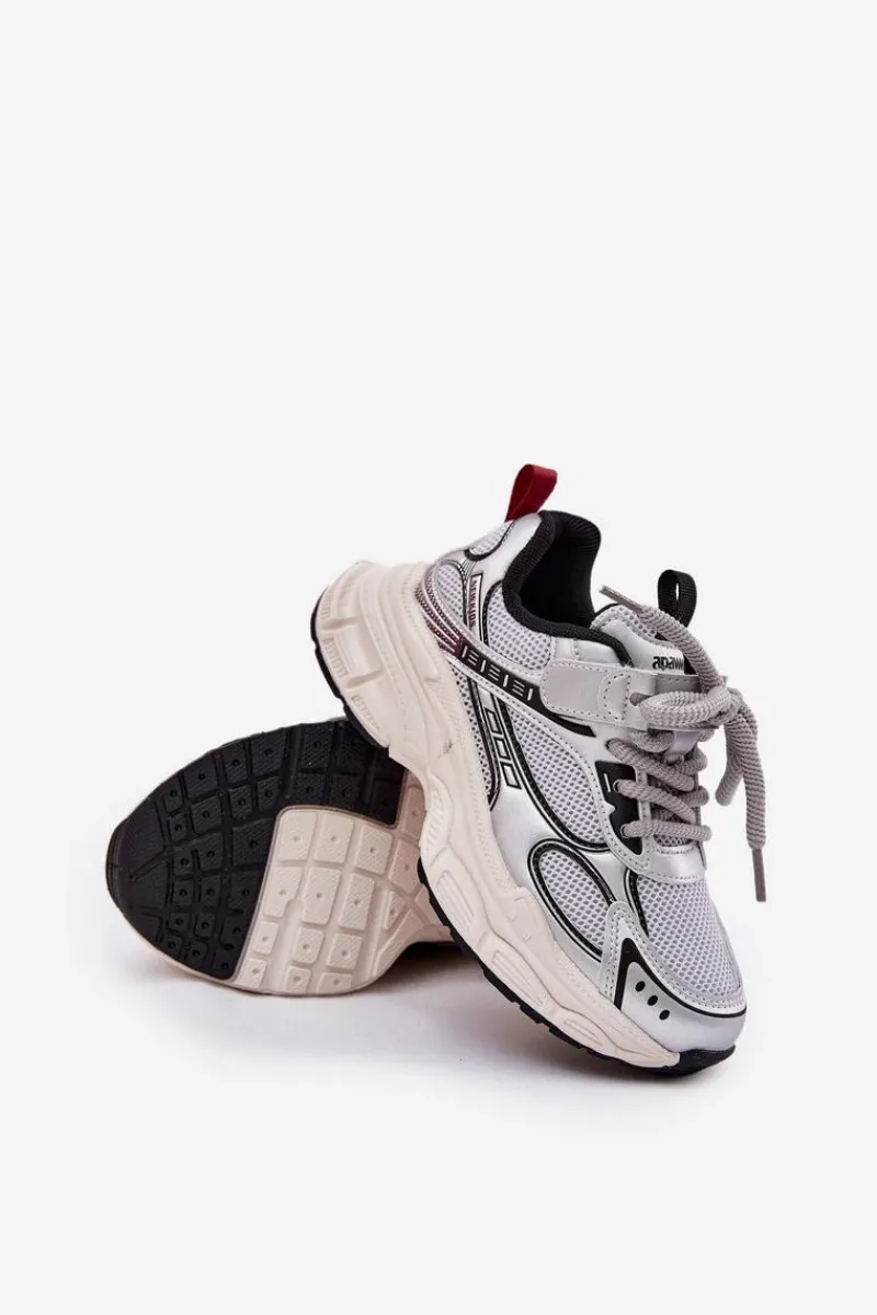 Online Boto Sneakersy Dziecięce Na Grubej Podeszwie Srebrne Xairana Srebrny
