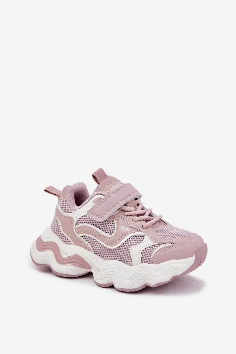 Hot Boto Sneakersy Dziecięce Na Grubej Podeszwie Różowe Lianees Różowy