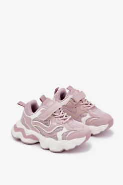Hot Boto Sneakersy Dziecięce Na Grubej Podeszwie Różowe Lianees Różowy