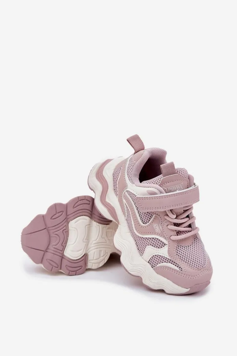 Hot Boto Sneakersy Dziecięce Na Grubej Podeszwie Różowe Lianees Różowy