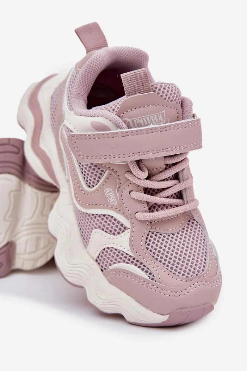 Hot Boto Sneakersy Dziecięce Na Grubej Podeszwie Różowe Lianees Różowy