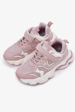Hot Boto Sneakersy Dziecięce Na Grubej Podeszwie Różowe Lianees Różowy