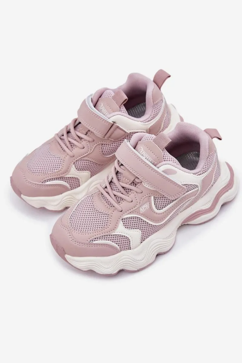 Hot Boto Sneakersy Dziecięce Na Grubej Podeszwie Różowe Lianees Różowy