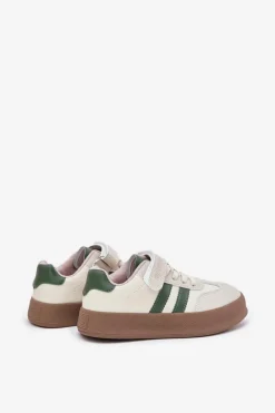 Sneakersy Dziecięce Na Platformie Beżowo-Zielone Sopiaella Dzieci Chłopięce|Dziewczęce