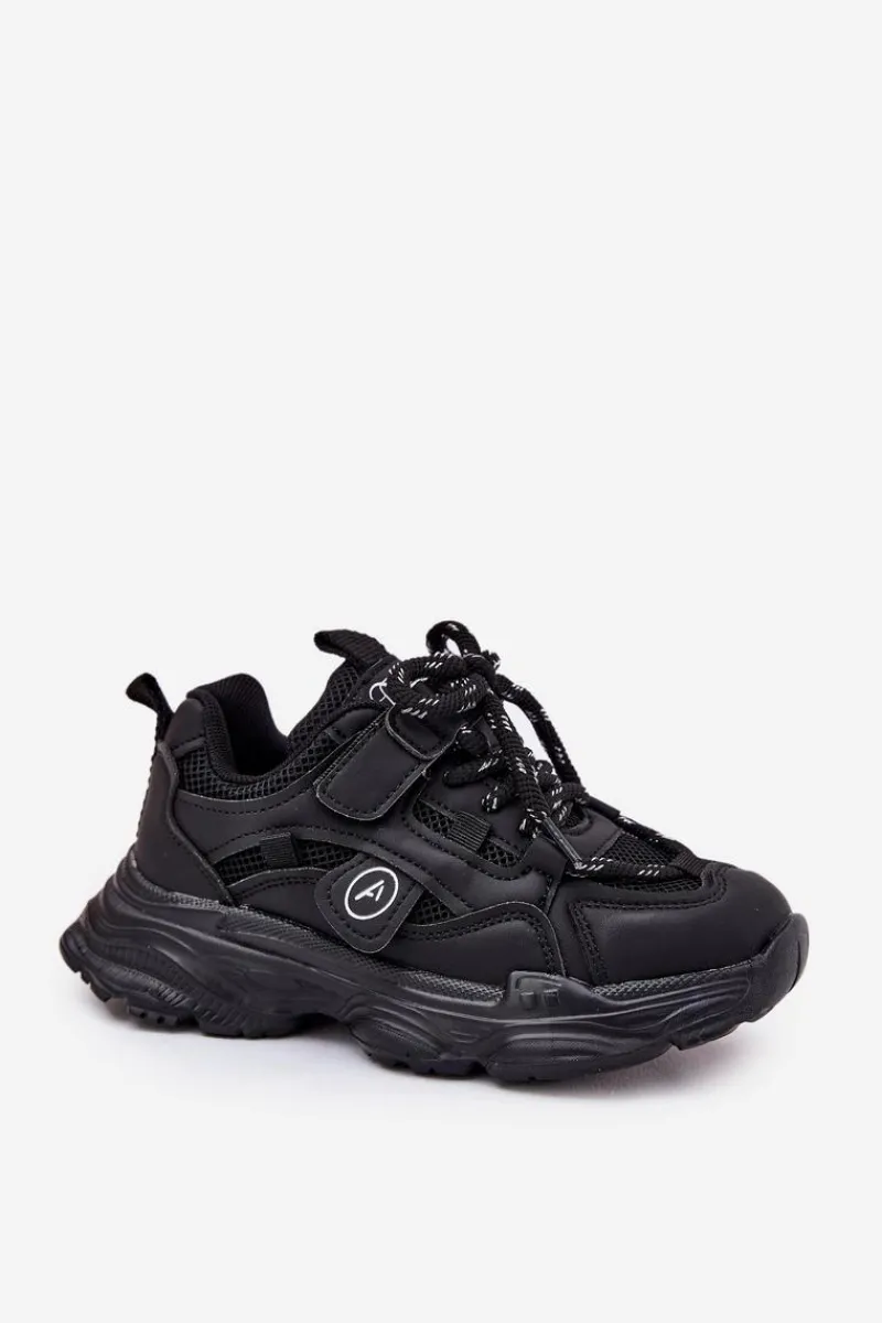 Clearance Boto Sneakersy Dziecięce Na Platformie Czarne Hanomess