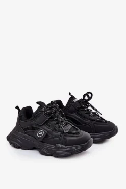 Clearance Boto Sneakersy Dziecięce Na Platformie Czarne Hanomess