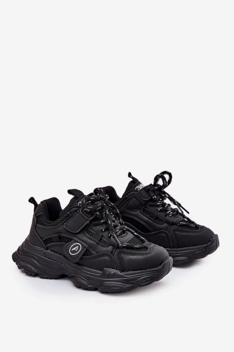 Clearance Boto Sneakersy Dziecięce Na Platformie Czarne Hanomess