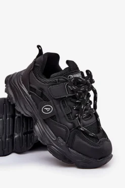 Clearance Boto Sneakersy Dziecięce Na Platformie Czarne Hanomess