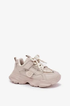 Dziewczęce|Back To School>Boto Sneakersy Dziecięce Na Platformie Beżowe Hanomess