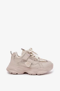 Dziewczęce|Back To School>Boto Sneakersy Dziecięce Na Platformie Beżowe Hanomess
