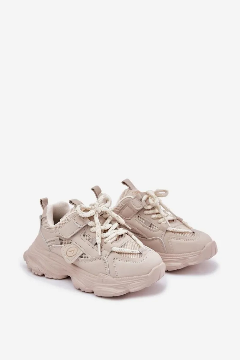 Dziewczęce|Back To School>Boto Sneakersy Dziecięce Na Platformie Beżowe Hanomess