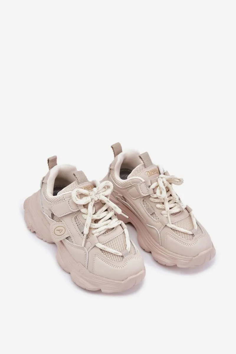 Dziewczęce|Back To School>Boto Sneakersy Dziecięce Na Platformie Beżowe Hanomess