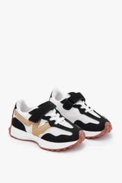Online Sneakersy Dziecięce Na Rzep Biało-Czarne Tezzu Dzieci Chłopięce|Dziewczęce