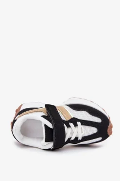 Online Sneakersy Dziecięce Na Rzep Biało-Czarne Tezzu Dzieci Chłopięce|Dziewczęce