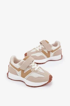 Sale Boto Sneakersy Dziecięce Na Rzep Beżowe Tezzu