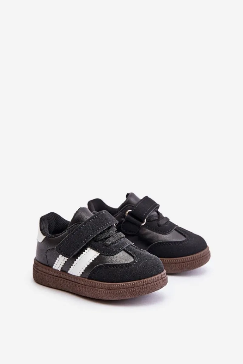 New Sneakersy Dziecięce Na Rzep Czarne Tromella Dzieci Chłopięce|Dziewczęce