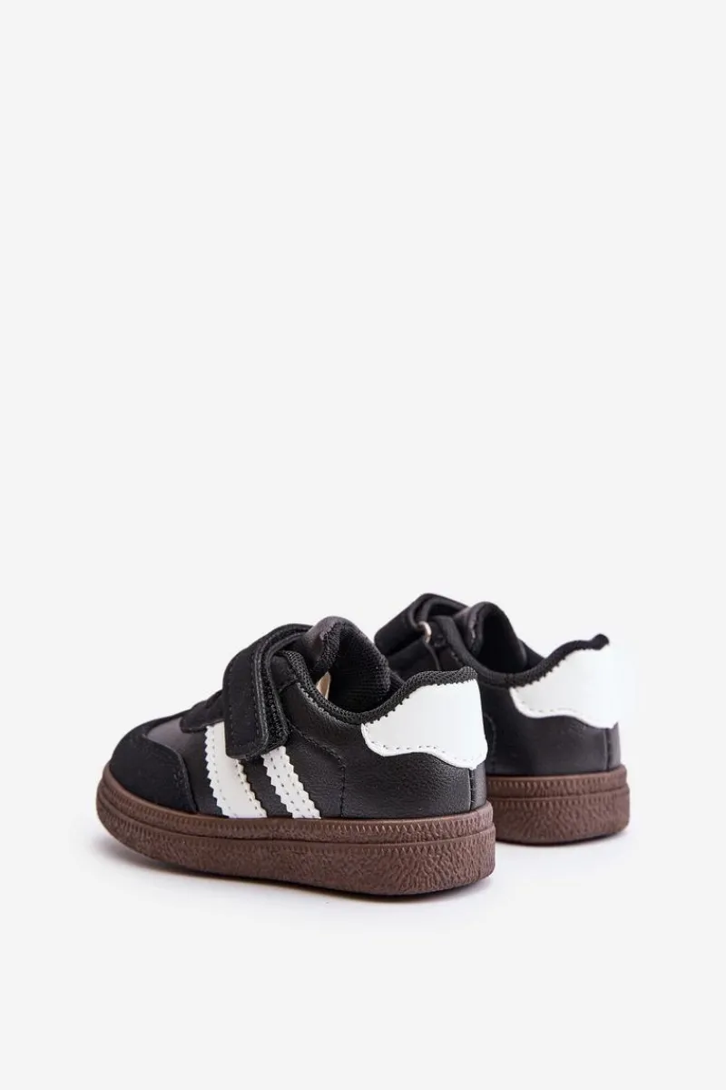 New Sneakersy Dziecięce Na Rzep Czarne Tromella Dzieci Chłopięce|Dziewczęce