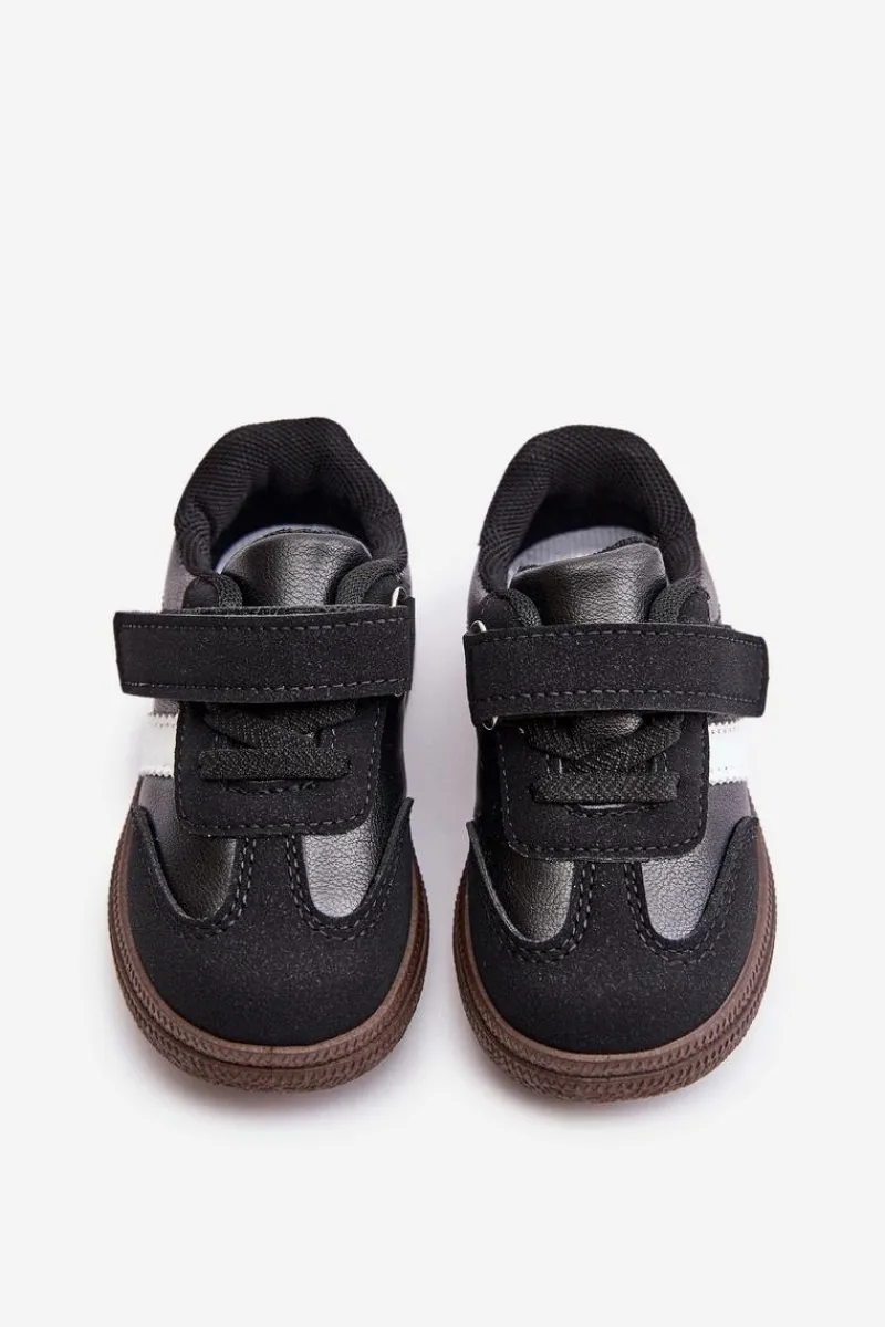 New Sneakersy Dziecięce Na Rzep Czarne Tromella Dzieci Chłopięce|Dziewczęce