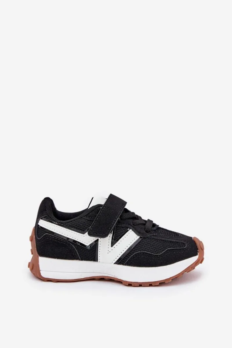 Sale Sneakersy Dziecięce Na Rzep Czarne Tezzu Dzieci Chłopięce|Dziewczęce