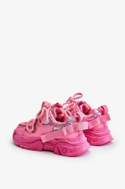 Hot Boto Sneakersy Dziecięce Ozdobione Cekinami Różowe Liatoma Różowy