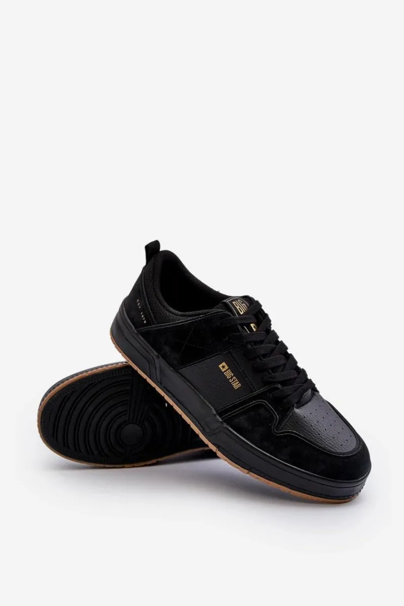 Obuwie Sportowe Męskie>Big Star Shoes Sneakersy Męskie Big Star NN174094 Czarne Czarny