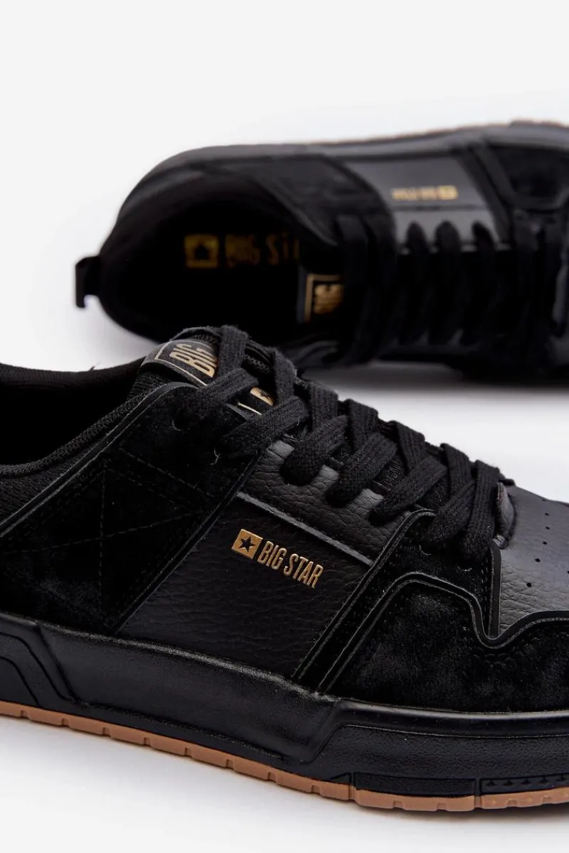 Obuwie Sportowe Męskie>Big Star Shoes Sneakersy Męskie Big Star NN174094 Czarne Czarny