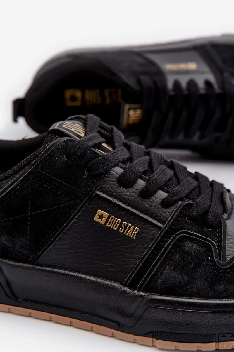 Obuwie Sportowe Męskie>Big Star Shoes Sneakersy Męskie Big Star NN174094 Czarne Czarny