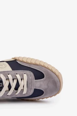 New Sneakersy Męskie Big Star NN174516 Granatowe Męskie Obuwie Sportowe Męskie