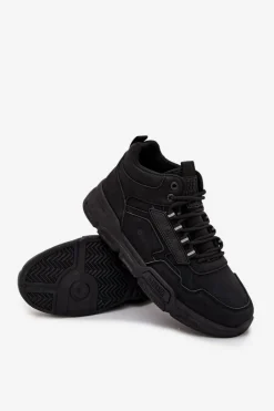 Discount Sneakersy Męskie Big Star SS174282 HI-POLY SYSTEM Czarne Męskie Obuwie Sportowe Męskie