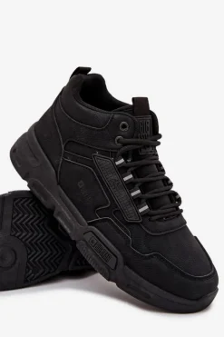 Discount Sneakersy Męskie Big Star SS174282 HI-POLY SYSTEM Czarne Męskie Obuwie Sportowe Męskie