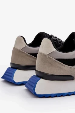 Outlet Sneakersy Męskie Big Star NN174322 Memory Foam System Brązowo-Czarne Męskie Obuwie Sportowe Męskie