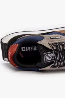 Sale Big Star Shoes Sneakersy Męskie Big Star NN174320 Memory Foam System Beżowo-Niebieskie Wielokolorowy