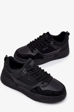 Online Sneakersy Męskie Big Star RR174606 Czarne Męskie Obuwie Sportowe Męskie