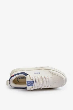 Sneakersy Męskie Memory Foam System Big Star NN174150 Jasnobeżowe Męskie Obuwie Sportowe Męskie