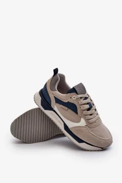 Sneakersy Męskie Memory Foam System Big Star NN174348 Szare Męskie Obuwie Sportowe Męskie