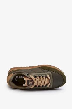 Clearance Big Star Shoes Sneakersy Męskie Memory Foam System Big Star NN174325 Khaki