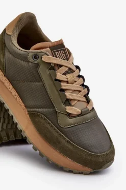 Clearance Big Star Shoes Sneakersy Męskie Memory Foam System Big Star NN174325 Khaki