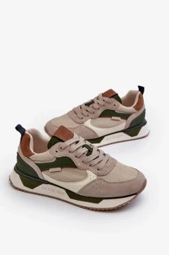 Best Big Star Shoes Sneakersy Męskie Memory Foam System Big Star NN174349 Beżowe