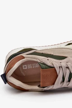 Best Big Star Shoes Sneakersy Męskie Memory Foam System Big Star NN174349 Beżowe