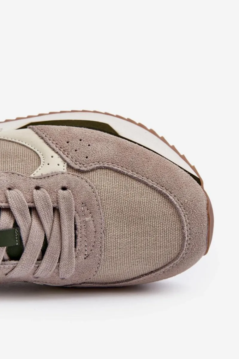 Best Big Star Shoes Sneakersy Męskie Memory Foam System Big Star NN174349 Beżowe