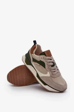 Best Big Star Shoes Sneakersy Męskie Memory Foam System Big Star NN174349 Beżowe