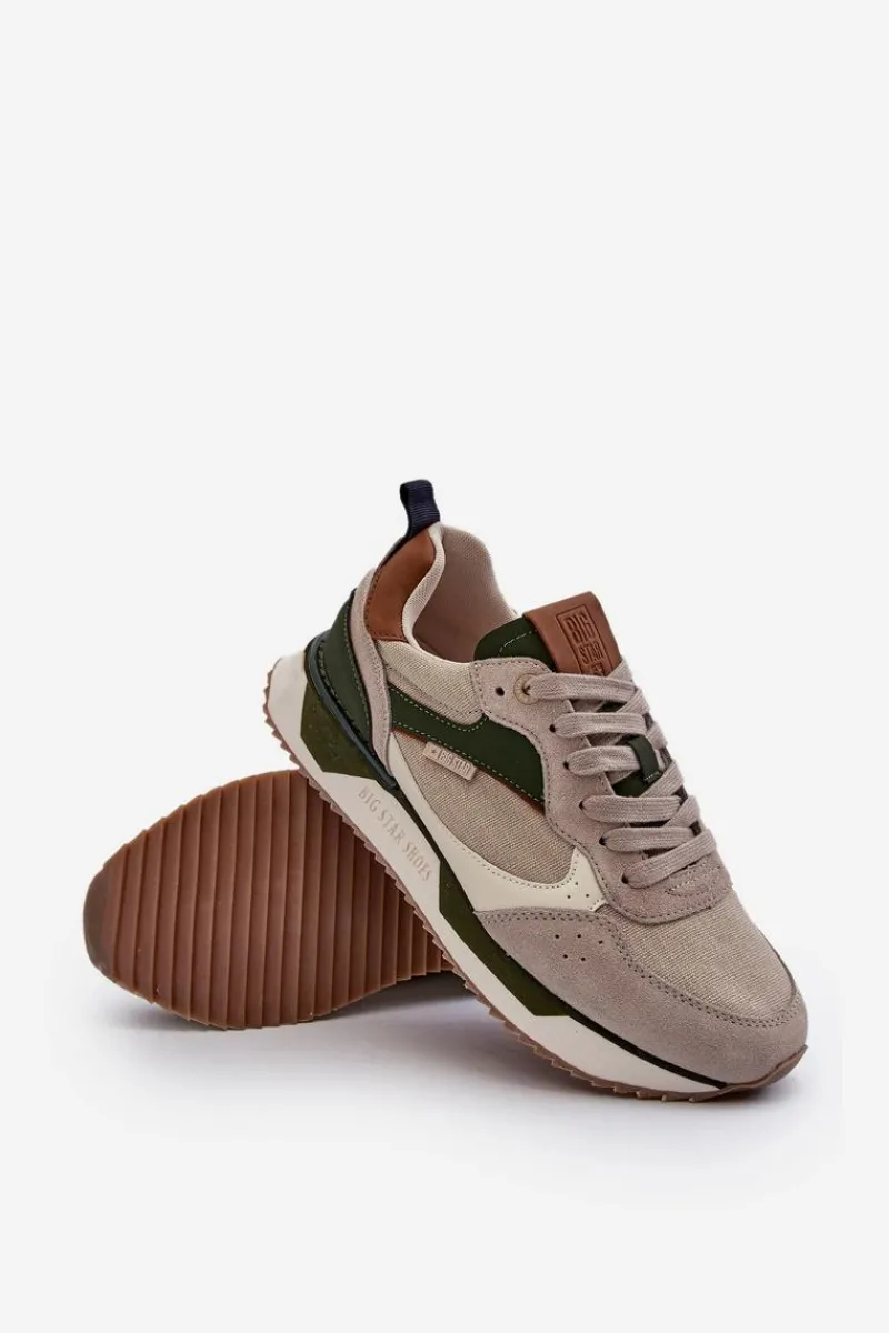 Best Big Star Shoes Sneakersy Męskie Memory Foam System Big Star NN174349 Beżowe