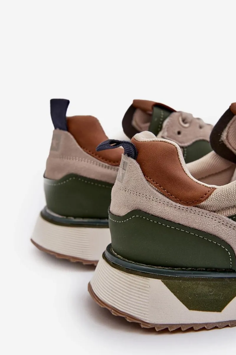 Best Big Star Shoes Sneakersy Męskie Memory Foam System Big Star NN174349 Beżowe