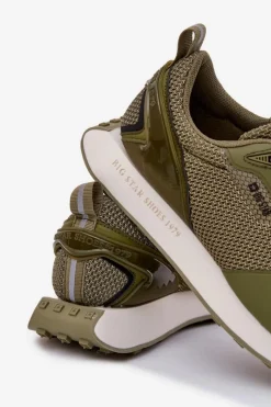 New Big Star Shoes Sneakersy Męskie Na Platformie Big Star RR174360 Hi-Poly System Khaki